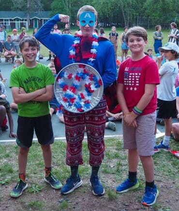 campers posing for pic during games