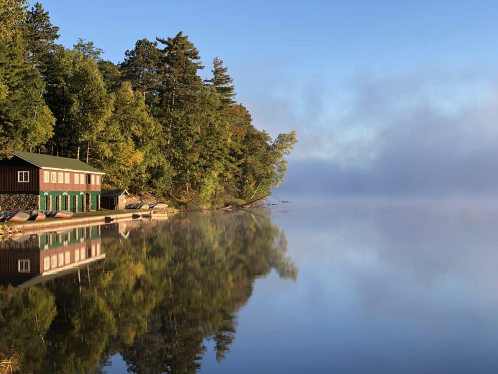 Beautiful boathouse view