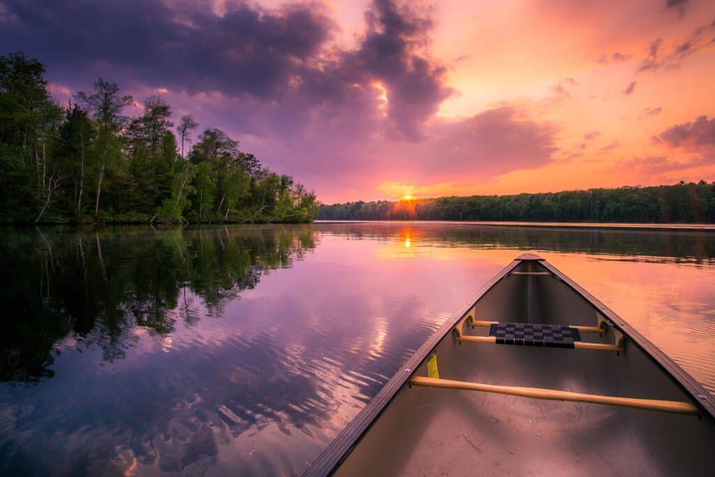 Beautiful sunset captured while paddling