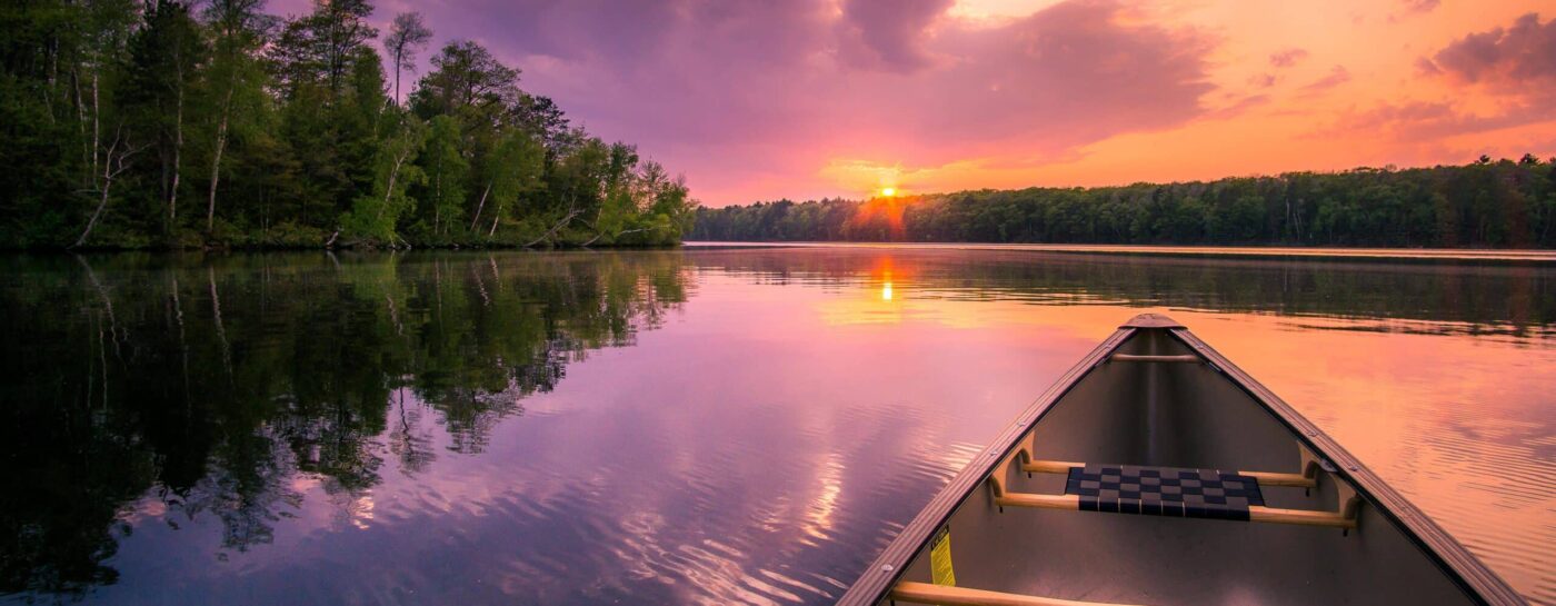 Beautiful sunset captured while paddling