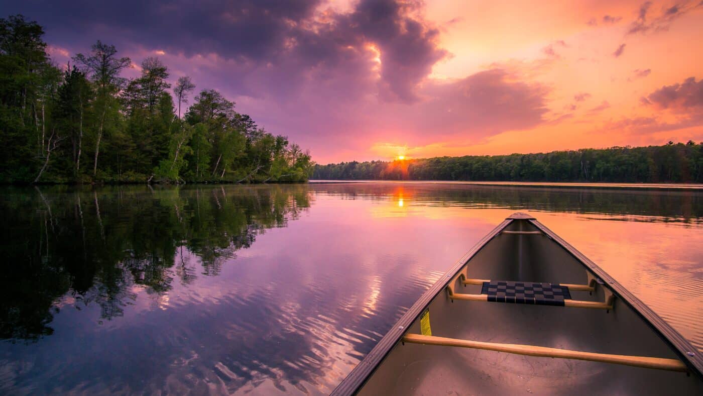 Beautiful sunset captured while paddling